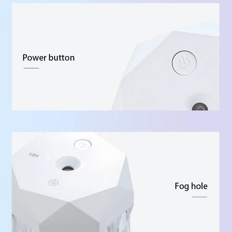 Crystal Glow Humidifier — Color-Changing Light + Cool Mist