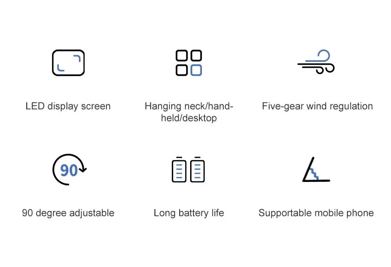 Fyndz Hands-Free Neck Fan — 5-Speed Portable Cooling Fan with LED Display