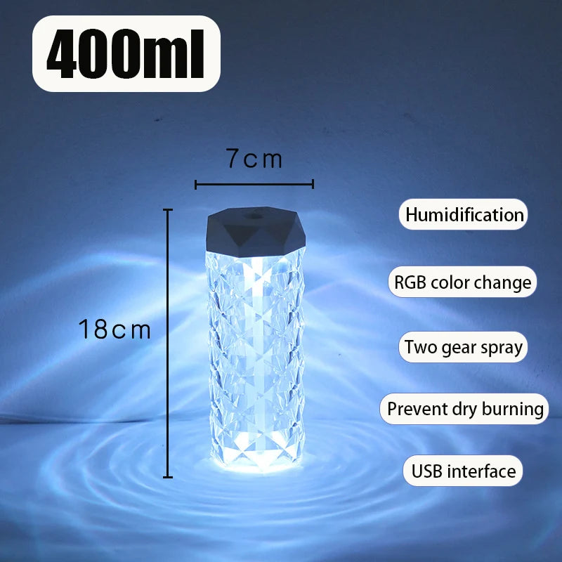 Crystal Glow Humidifier — Color-Changing Light + Cool Mist