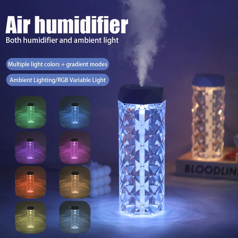 Crystal Glow Humidifier — Color-Changing Light + Cool Mist