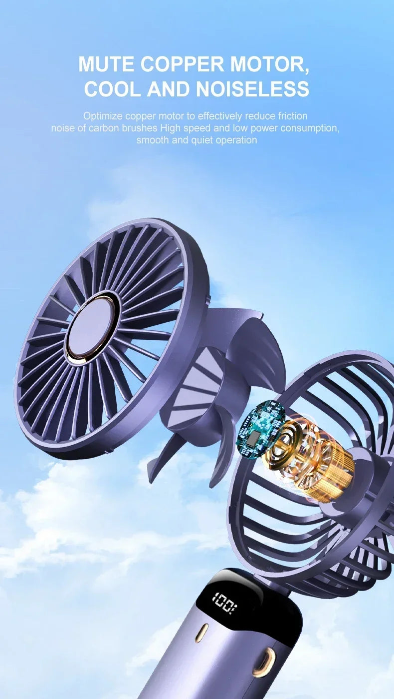 Fyndz Hands-Free Neck Fan — 5-Speed Portable Cooling Fan with LED Display