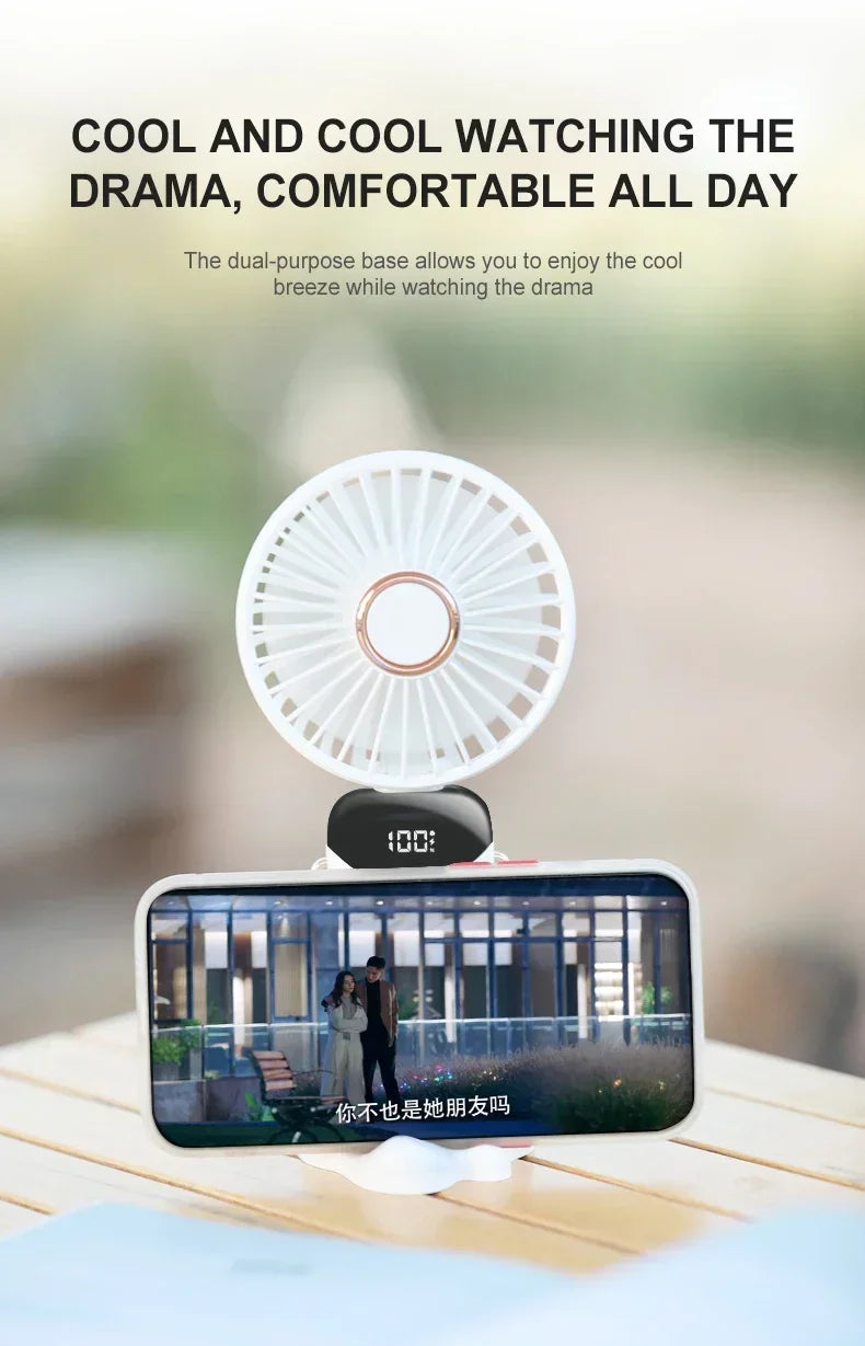 Fyndz Hands-Free Neck Fan — 5-Speed Portable Cooling Fan with LED Display