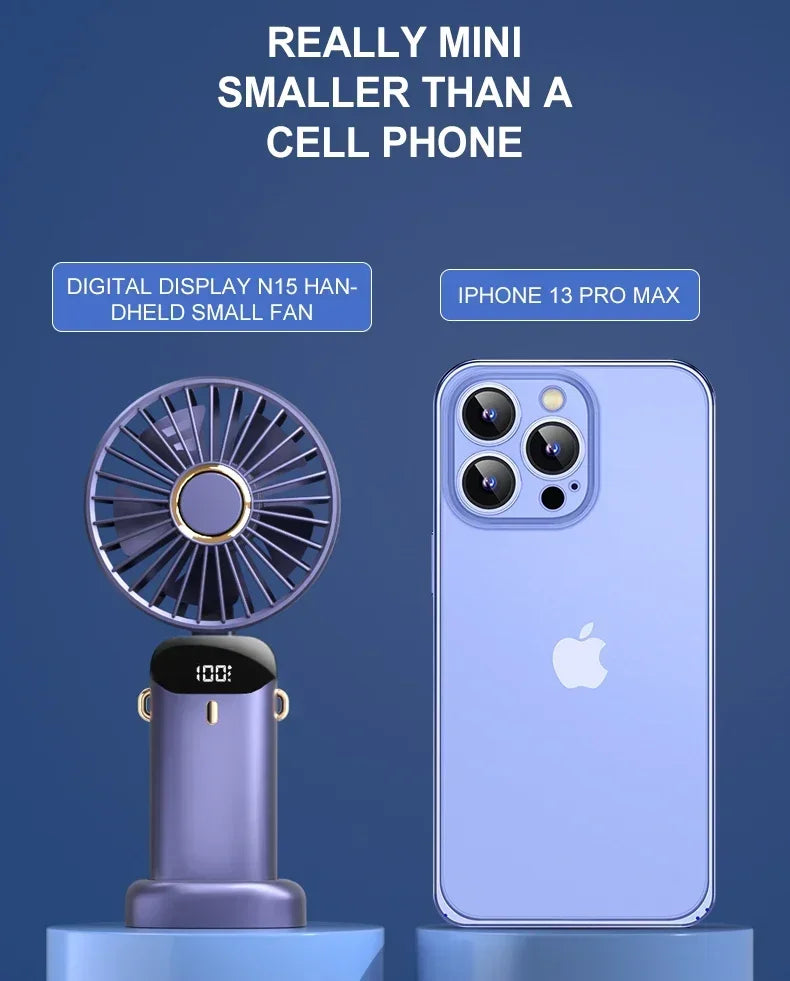 Fyndz Hands-Free Neck Fan — 5-Speed Portable Cooling Fan with LED Display