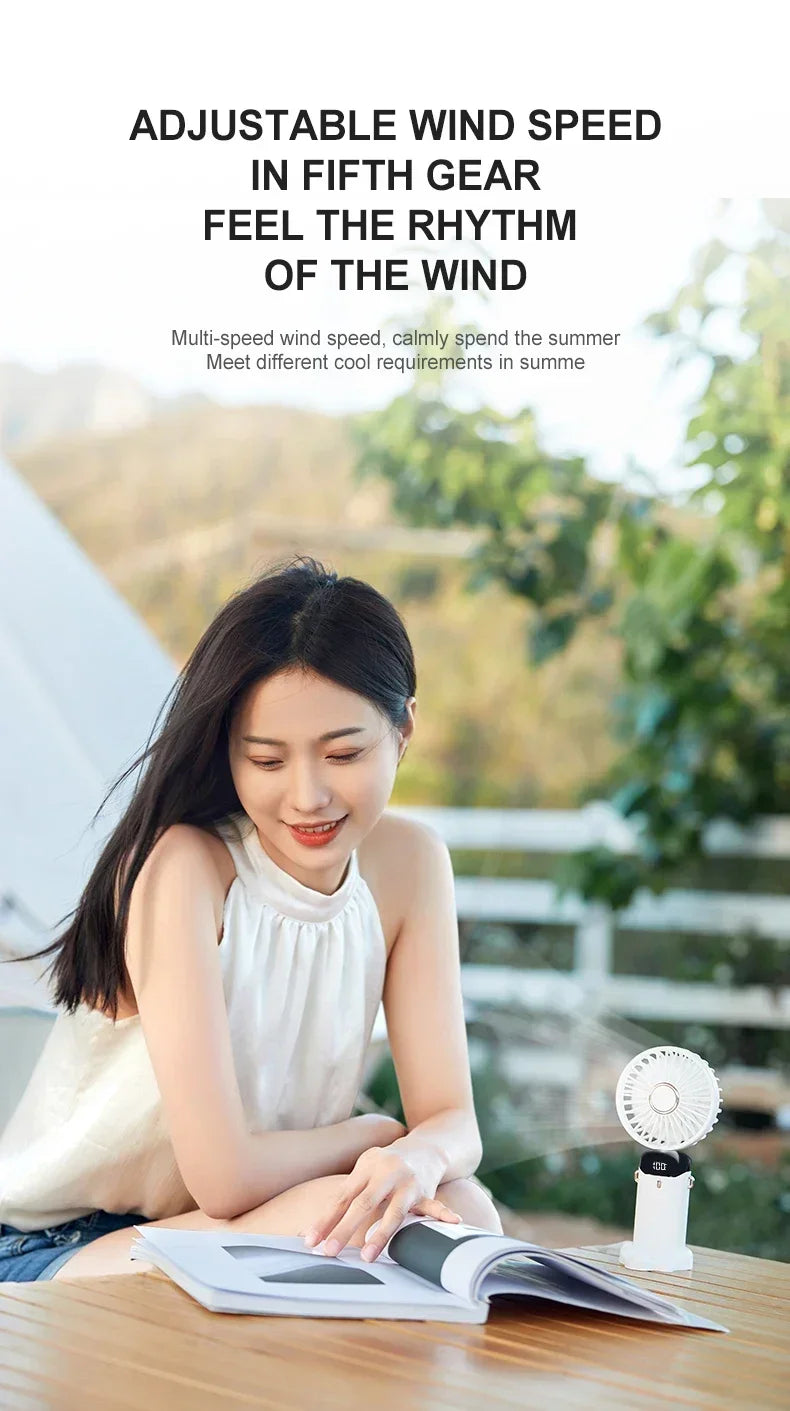 Fyndz Hands-Free Neck Fan — 5-Speed Portable Cooling Fan with LED Display