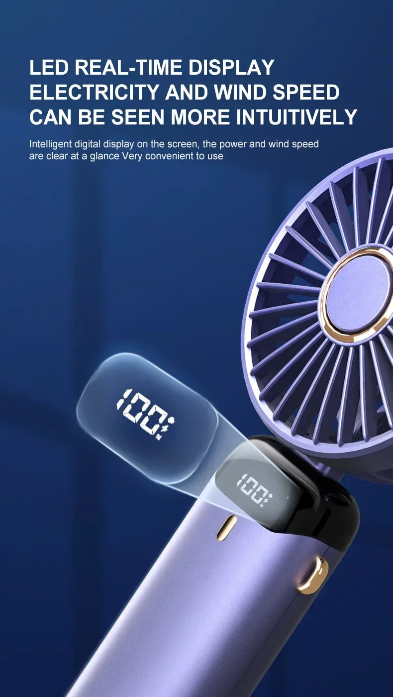 Fyndz Hands-Free Neck Fan — 5-Speed Portable Cooling Fan with LED Display