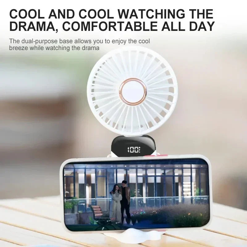 Fyndz Hands-Free Neck Fan — 5-Speed Portable Cooling Fan with LED Display