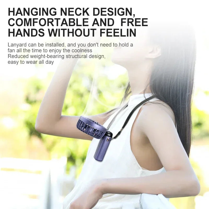 Fyndz Hands-Free Neck Fan — 5-Speed Portable Cooling Fan with LED Display