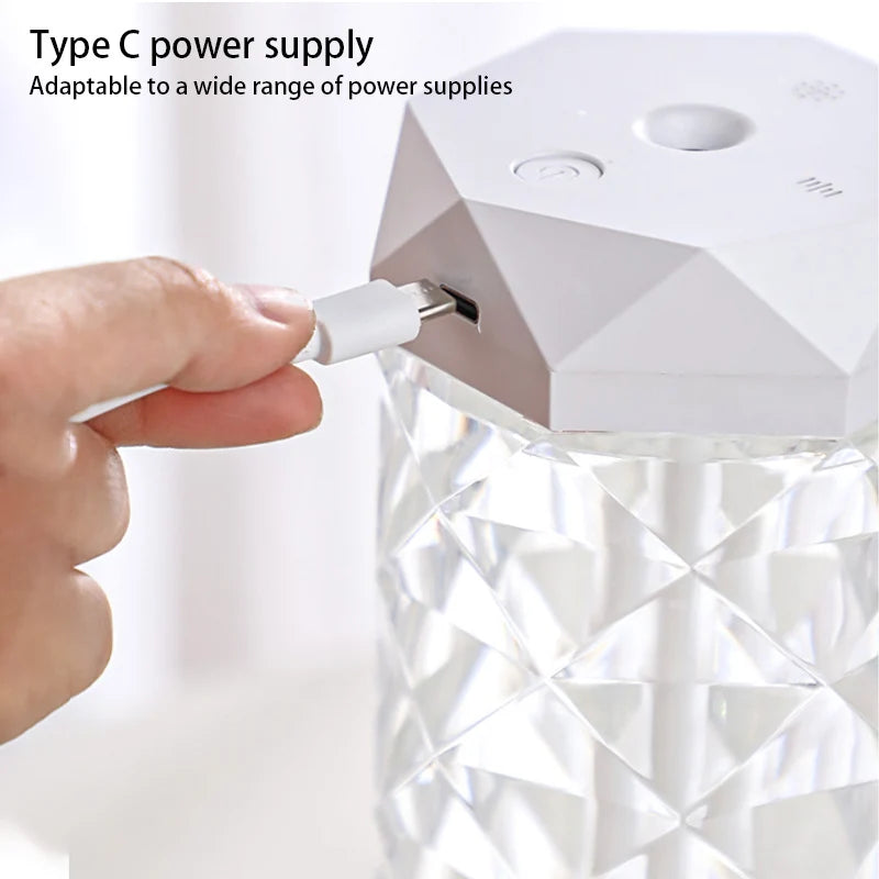 Crystal Glow Humidifier — Color-Changing Light + Cool Mist