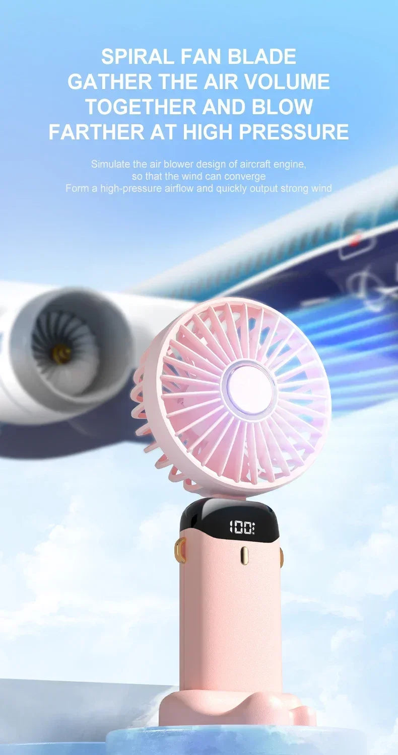 Fyndz Hands-Free Neck Fan — 5-Speed Portable Cooling Fan with LED Display